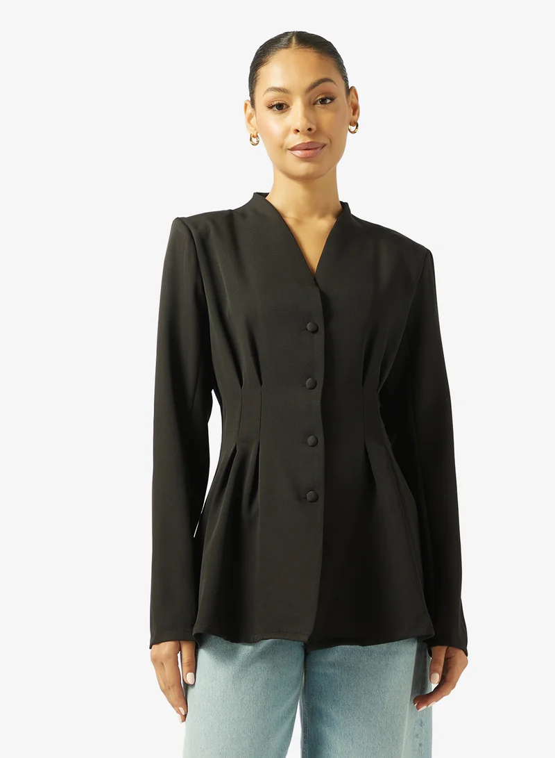 جينجر Button Down Cinched Waist Shirt